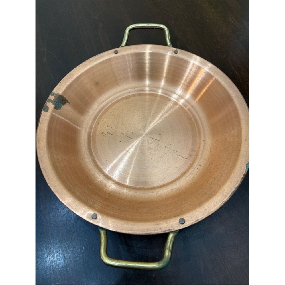 Copper Jam Pan with Brass Handles 10.5”